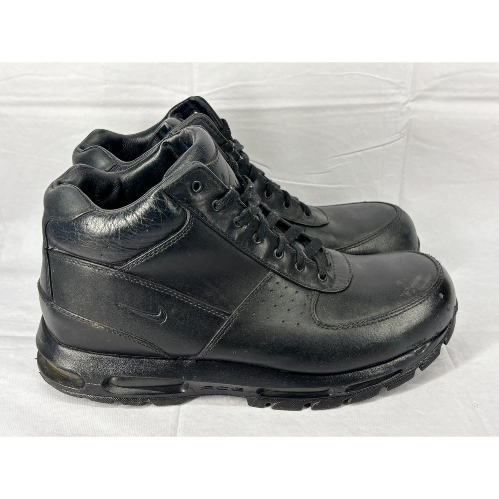 Nike Air Max Goadome Boots Mens Triple Black Waterproof Leather Lace Up 13